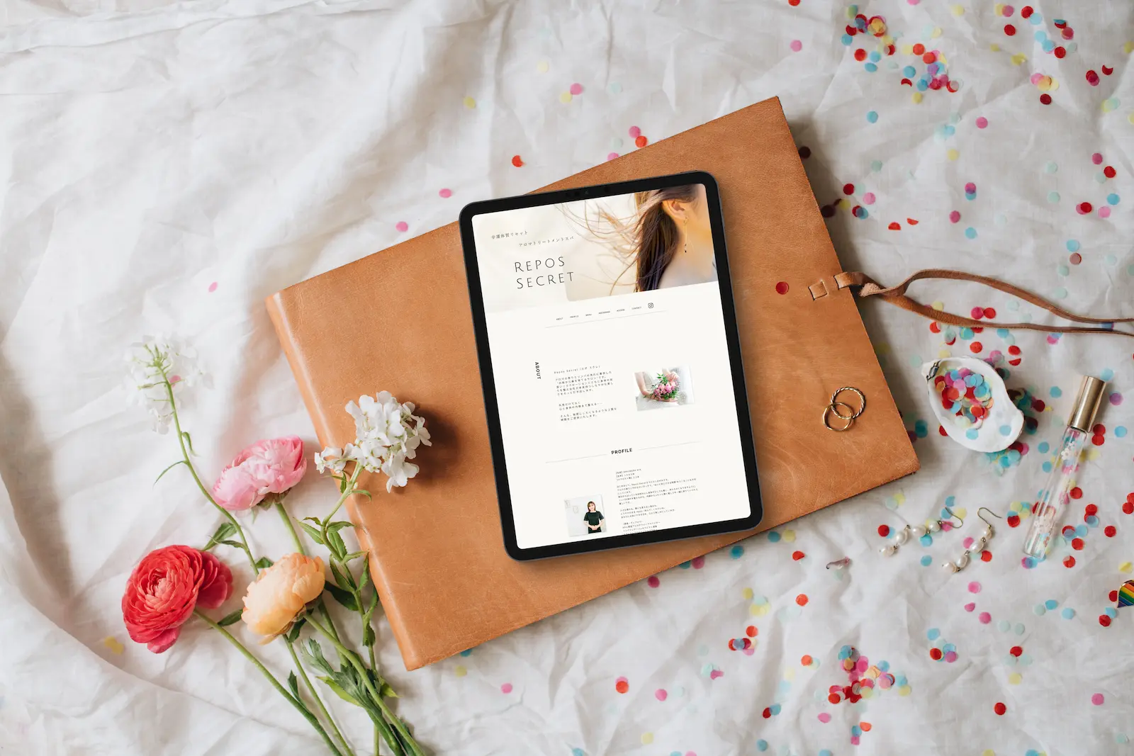 アロマサロンサイトのモックアップ